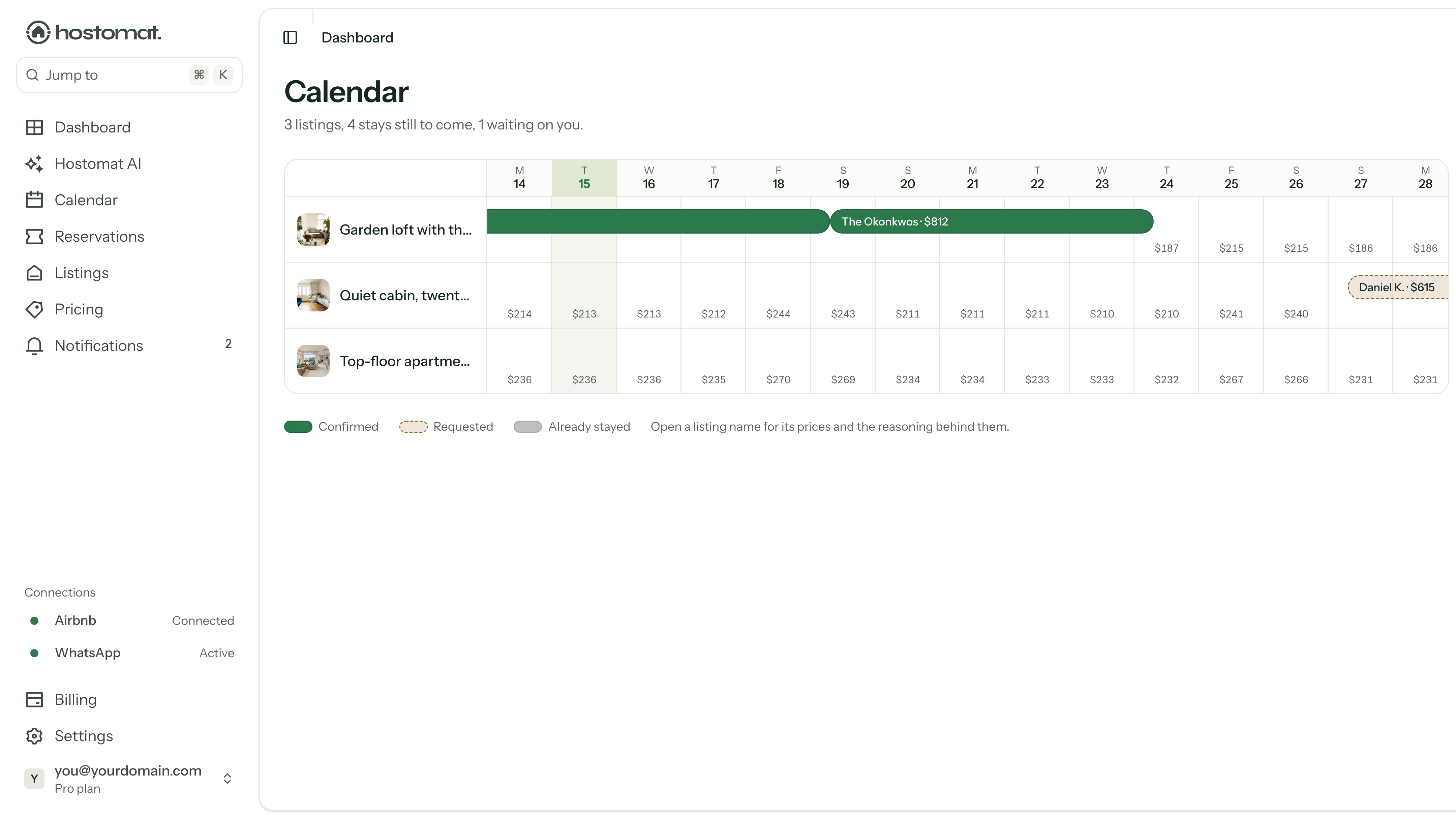 The portfolio calendar with every listing on one grid